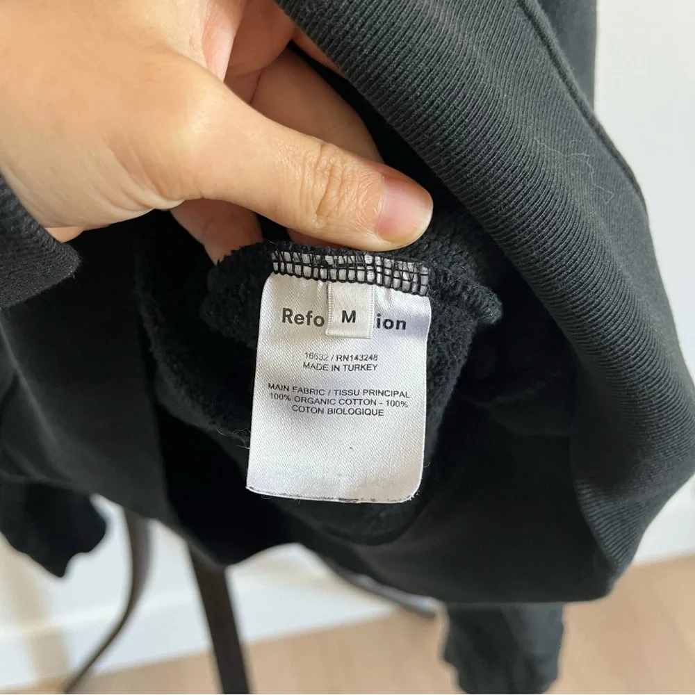 Reformation 1/4 zip black cropped sweater - Picture 3 of 5